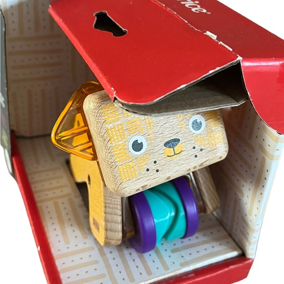 Fisher-Price Wooden Pull Toy - Yellow and Purple New with Tag - Picture 1 of 12